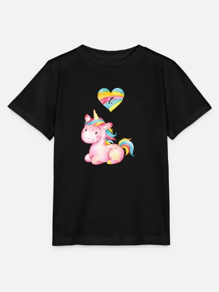 Einhorn Unicorn 1.Klasse Schulanfang Pferd Mädchen - Stanley/Stella Kinder T-Shirt MINI CREATOR - Schwarz