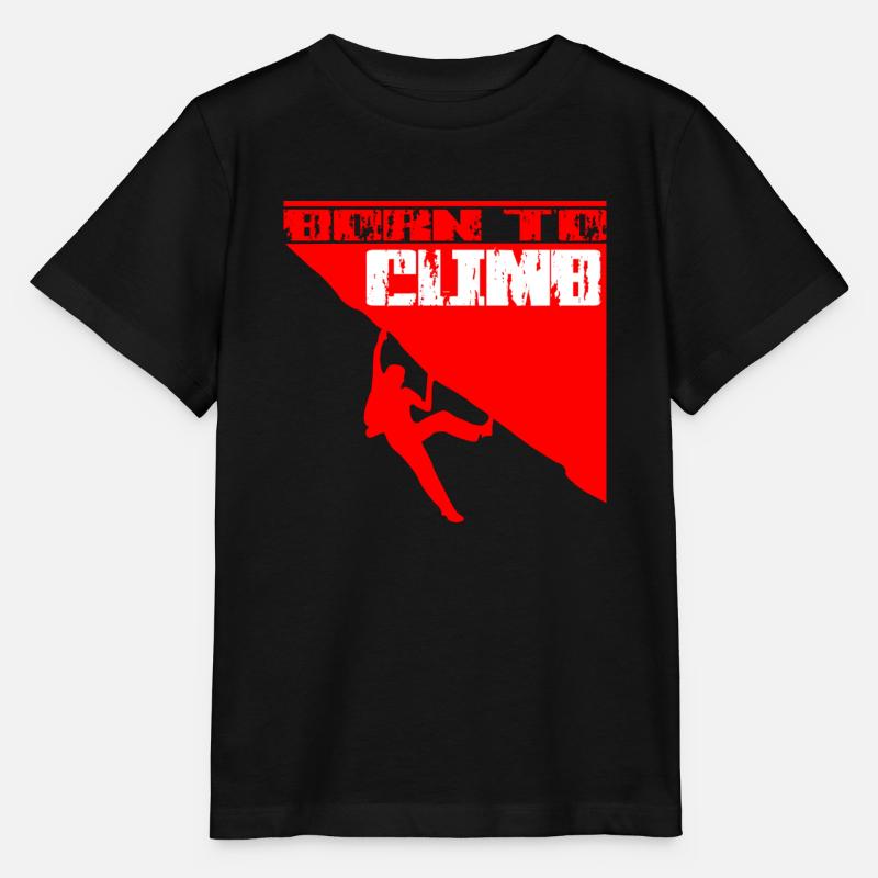 Born To Climb Red - Stanley/Stella MINI CREATOR Kids’ T-Shirt - black