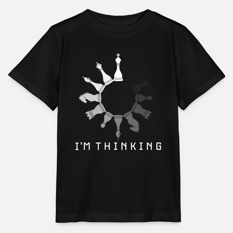 JE PENSE JOUEUR D’ÉCHECS HORLOGE D’ÉCHECS JEU D’ÉCHECS - T-shirt bio MINI CREATOR Stanley/Stella Enfant - noir