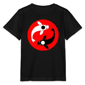 Carpe Yin et Yang Koi - T-shirt bio MINI CREATOR Stanley/Stella Enfant - noir - Devant - Mikhail (115cm)