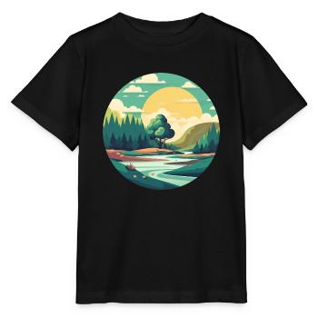 Landschaft - Stanley/Stella Kinder T-Shirt MINI CREATOR  - Schwarz - Vorne - Mikhail (115cm)