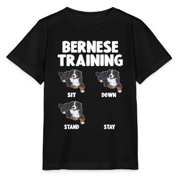 Bouvier Bernois Training Chien - T-shirt bio MINI CREATOR Stanley/Stella Enfant - noir - Devant - Mikhail (115cm)