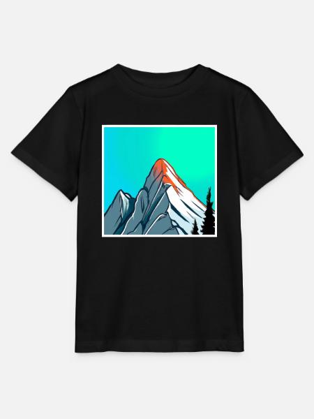 Berg Gemälde - Stanley/Stella Kinder T-Shirt MINI CREATOR - Schwarz