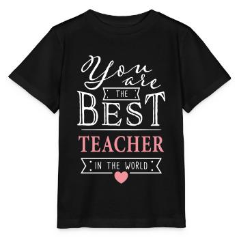 Best teacher - teacher teacher farewell gift - Stanley/Stella MINI CREATOR Kids’ T-Shirt - black - Front - Mikhail (115cm)