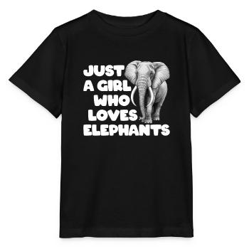 Just a girl who loves elephants - Stanley/Stella Kinder T-Shirt MINI CREATOR  - Schwarz - Vorne - Mikhail (115cm)