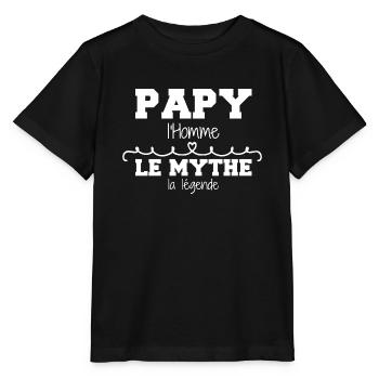 Papy L'homme Le Mythe - T-shirt bio MINI CREATOR Stanley/Stella Enfant - noir - Devant - Mikhail (115cm)
