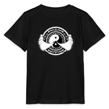 Yin Yang Mantarochen - Stanley/Stella Kinder T-Shirt MINI CREATOR  - Schwarz - Vorne - Mikhail (115cm)