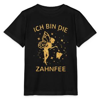 Zahnfee zaubern Zauberstab Zauberei Zauber Zahn - Stanley/Stella Kinder T-Shirt MINI CREATOR  - Schwarz - Vorne - Mikhail (115cm)