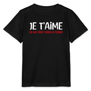 je t'aime ou un truc dans le genre - T-shirt bio MINI CREATOR Stanley/Stella Enfant - noir - Devant - Mikhail (115cm)