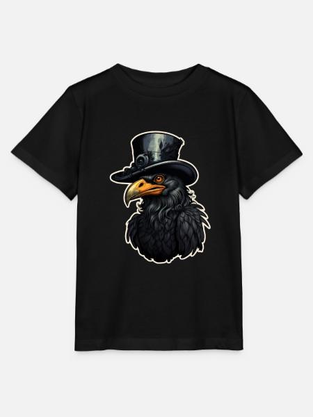 Halloween Vogel mit Zylinderhut - Stanley/Stella Kinder T-Shirt MINI CREATOR  - Schwarz
