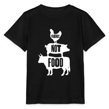 Freunde nicht essen - vegan oder vegetarisch - Stanley/Stella Kinder T-Shirt MINI CREATOR  - Schwarz - Vorne - Mikhail (115cm)