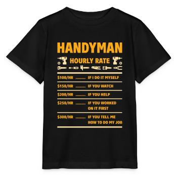 Handyman Hourly - Stanley/Stella Kinder T-Shirt MINI CREATOR  - Schwarz - Vorne - Mikhail (115cm)