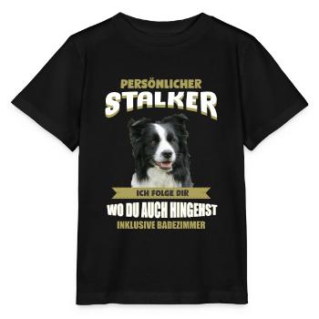 Border Collie Hund - Border Collie - Stanley/Stella Kinder T-Shirt MINI CREATOR  - Schwarz - Vorne - Mikhail (115cm)
