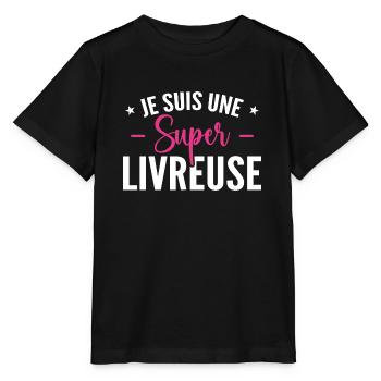A Super Delivery Girl - Delivery Gift - Stanley/Stella MINI CREATOR Kids’ T-Shirt - black - Front - Mikhail (115cm)