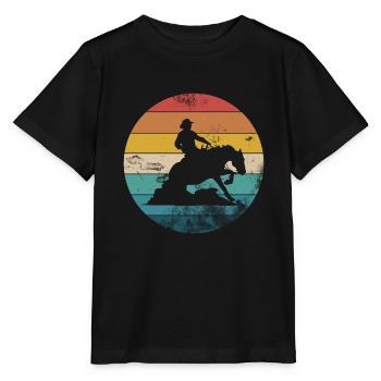 Sliding Stop Westernreiten Reining Geschenk - Stanley/Stella Kinder T-Shirt MINI CREATOR  - Schwarz - Vorne - Mikhail (115cm)