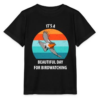 Observation des oiseaux Observation des oiseaux Observation des oiseaux - T-shirt bio MINI CREATOR Stanley/Stella Enfant - noir - Devant - Mikhail (115cm)