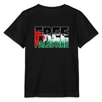Palestine libre - T-shirt bio MINI CREATOR Stanley/Stella Enfant - noir - Devant - Mikhail (115cm)