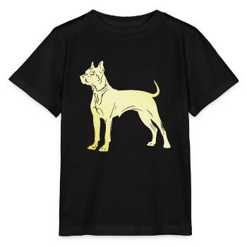Pit Terrier Dog Silhouette - Stanley/Stella MINI CREATOR Kids’ T-Shirt - black - Front - Mikhail (115cm)