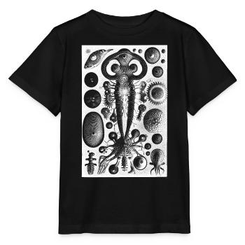 Abstrakte Natur Formen Monster Retro Illustration - Stanley/Stella Kinder T-Shirt MINI CREATOR  - Schwarz - Vorne - Mikhail (115cm)