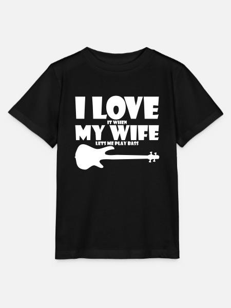 Bass Player gift I LOVE MY WIFE LETS ME PLAY BASS - Stanley/Stella Kinder T-Shirt MINI CREATOR - Schwarz