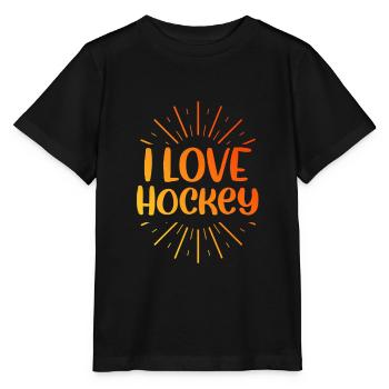 I love hockey - Stanley/Stella MINI CREATOR Kids’ T-Shirt - black - Front - Mikhail (115cm)