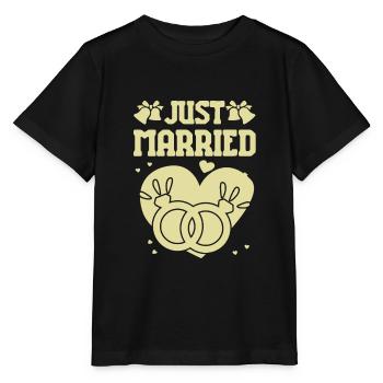 Just Married - Stanley/Stella MINI CREATOR Kids’ T-Shirt - black - Front - Mikhail (115cm)