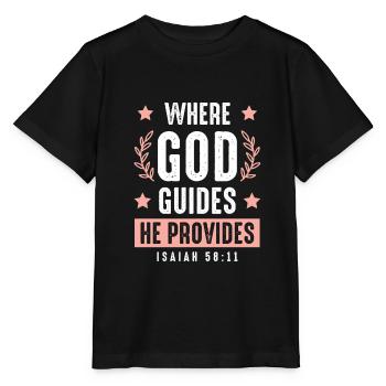 God directs the Bible - Stanley/Stella MINI CREATOR Kids’ T-Shirt - black - Front - Mikhail (115cm)