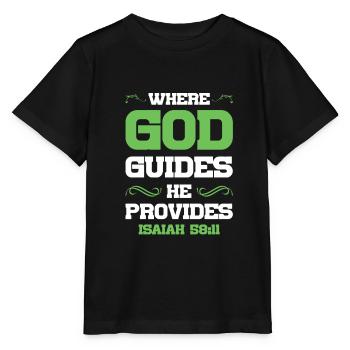 God directs the Bible - Stanley/Stella MINI CREATOR Kids’ T-Shirt - black - Front - Mikhail (115cm)