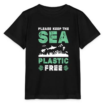 plastik save the ocean - Stanley/Stella Kinder T-Shirt MINI CREATOR  - Schwarz - Vorne - Mikhail (115cm)