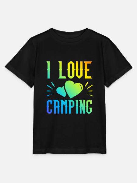 Ich liebe Camping - Stanley/Stella Kinder T-Shirt MINI CREATOR  - Schwarz