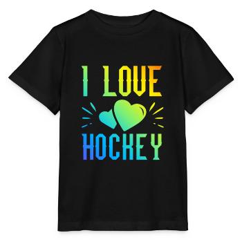 I love hockey - Stanley/Stella MINI CREATOR Kids’ T-Shirt - black - Front - Mikhail (115cm)