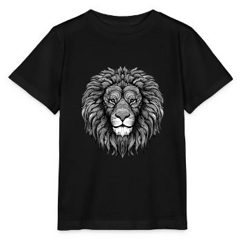 Löwe Portrait - Stanley/Stella Kinder T-Shirt MINI CREATOR  - Schwarz - Vorne - Mikhail (115cm)