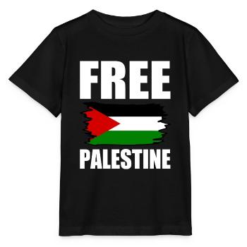 Free palestine - Stanley/Stella Kinder T-Shirt MINI CREATOR  - Schwarz - Vorne - Mikhail (115cm)