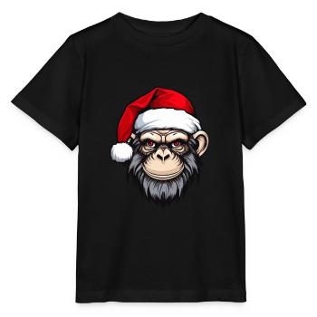 Tête de singe Noël Noël - T-shirt bio MINI CREATOR Stanley/Stella Enfant - noir - Devant - Mikhail (115cm)