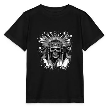 Apache Skull Native American - Stanley/Stella MINI CREATOR Kids’ T-Shirt - black - Front - Mikhail (115cm)