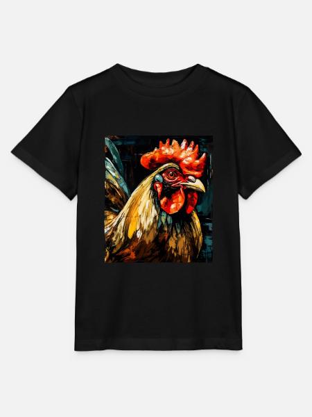 Hahn Portrait - Stanley/Stella Kinder T-Shirt MINI CREATOR - Schwarz