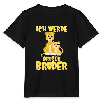 Ich werde bald ein großer Bruder Leopard - Stanley/Stella Kinder T-Shirt MINI CREATOR  - Schwarz - Vorne - Mikhail (115cm)