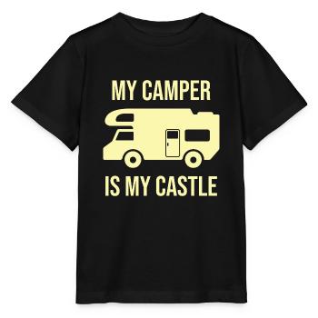 Camper, camping, camper - Stanley/Stella MINI CREATOR Kids’ T-Shirt - black - Front - Mikhail (115cm)