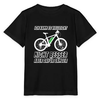 Lustige Fahrradfahrer E-Bike Sprüche Geschenk - Stanley/Stella Kinder T-Shirt MINI CREATOR  - Schwarz - Vorne - Mikhail (115cm)