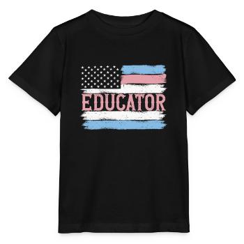 Idée cadeau pour enseignant de maternelle de la fierté américaine - T-shirt bio MINI CREATOR Stanley/Stella Enfant - noir - Devant - Mikhail (115cm)