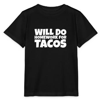Funny School Pupil Taco Lover Gift - Stanley/Stella MINI CREATOR Kids’ T-Shirt - black - Front - Mikhail (115cm)