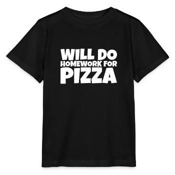 Funny School Pupil Pizza Lover Gift - Stanley/Stella MINI CREATOR Kids’ T-Shirt - black - Front - Mikhail (115cm)