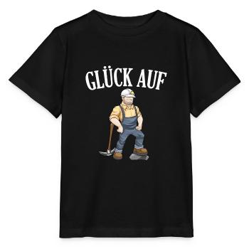 Glück Auf Bergbau Tagebau Bergarbeiter Geschenk - Stanley/Stella Kinder T-Shirt MINI CREATOR  - Schwarz - Vorne - Mikhail (115cm)