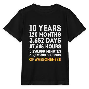 10th Birthday Girl Boy, 10 Year Old Birthday Gift - Stanley/Stella MINI CREATOR Kids’ T-Shirt - black - Front - Mikhail (115cm)