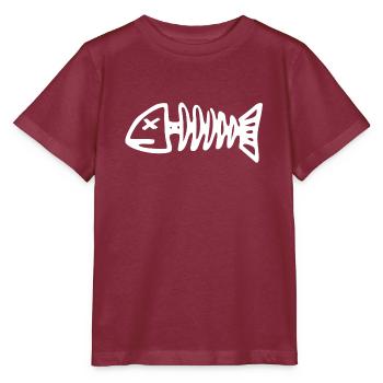 Drôle de poisson | Squelette, images amusantes, enfant - T-shirt bio MINI CREATOR Stanley/Stella Enfant - bordeaux - Devant - Kain (125cm)