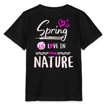 Le printemps, c’est l’amour dans la nature - T-shirt bio MINI CREATOR Stanley/Stella Enfant - noir - Devant - Mikhail (115cm)