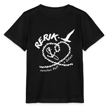 Rerik, Baltic Seaside Resort, Anker & Heart - Stanley/Stella MINI CREATOR Kids’ T-Shirt - black - Front - Mikhail (115cm)