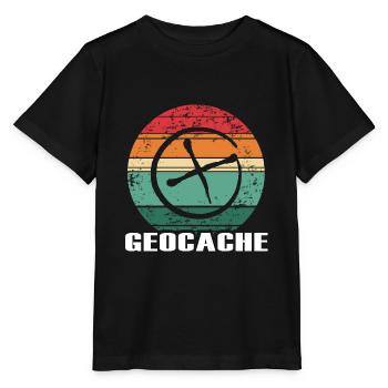 geocache geocacher scavenger hunt-sunset - Stanley/Stella MINI CREATOR Kids’ T-Shirt - black - Front - Mikhail (115cm)