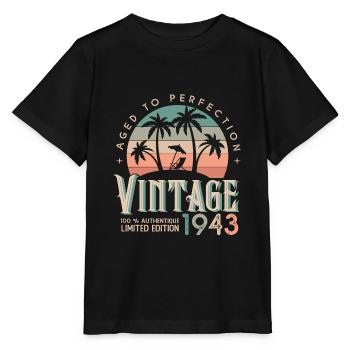 1943 Vintage Geburtstagsgeschenk 1943 - Stanley/Stella Kinder T-Shirt MINI CREATOR  - Schwarz - Vorne - Mikhail (115cm)