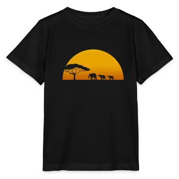 Elephants, elephants in Sahara - Stanley/Stella MINI CREATOR Kids’ T-Shirt - black - Front - Mikhail (115cm)